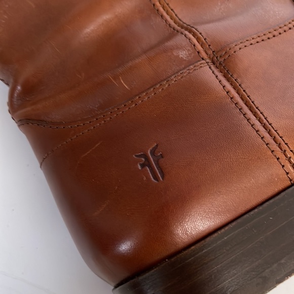 Frye Tall Boots Melissa Button Cognac Size 9.5 - Picture 10 of 12